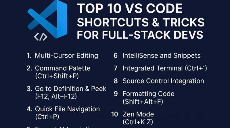 Top 10 VS Code Shortcuts & Tricks for Full-Stack Devs